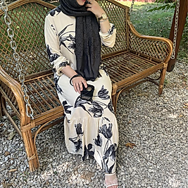 Viskon çiçek elbise