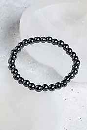 Hematit 6 mm Doğaltaş Sertifikalı Bileklik