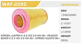 HAVA FİLTRESİ FIAT DUCATO 2007 2.2 JTD-2.3 JTD 3.0 JTD 3.0  NATURAL POWER 06>