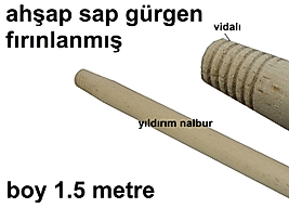 AHŞAP SAP 1.5MT FIRÇA SAPI GÜRGEN SAP VİDALI AĞAÇ SAP