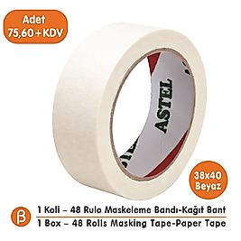 Toptan Astel Maskeleme Bandı 38x40 - Boya ve Badana Bandı (1 Koli - 48 Adet)