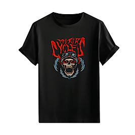 Motorcu Tarzı Baskılı Oversize Unisex Tişört