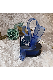 2,5 Cm Şifon Mavi Kurdale 20 Mt. Teker Kurdele