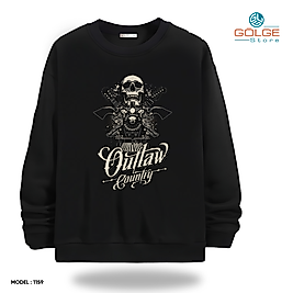 Tehlikeli İskelet Görselli Bisiklet Yaka Erkek kadın Slimfit Sweatshirt
