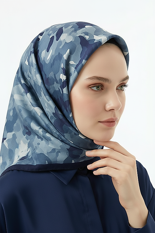 Spring Eşarp Kamufulaj Pastel Desen