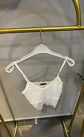 Sırt Dantel Detaylı Askılı Crop