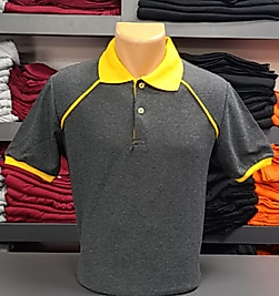 Yakalı T-Shirt Pamuk Penye 1.Kalite Kumaş Füme Sarı Renk