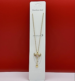 Çekme oynayan kanatlı çelik kolye gold