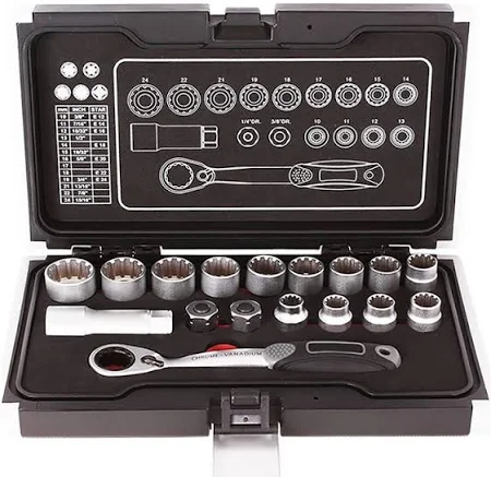 Brio Lokma Seti Çok Amaçlı 12 Köşe 10-24 Mm 17 Parça