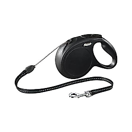 Flexi New Classic Otomatik İp Siyah Köpek Gezdirme Tasması S (5 m)