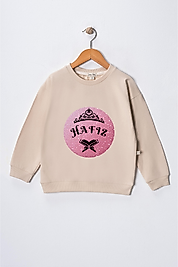 Kız Çocuk "Hafız" Prenses Baskılı Pamuklu Sweat