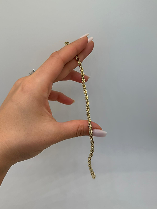 Xuping İnce Burgu Zincir Gold Bileklik