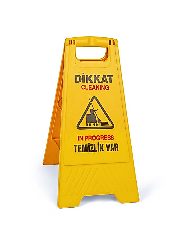 Temizlik Var Levhasi Türkçe + Ingilizce 600 GR ( KDV DAHİL )
