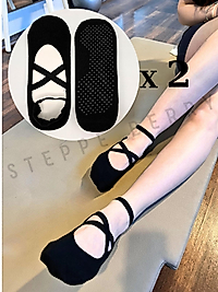 2 Çift Çapraz Bantlı Premium Pilates ve Yoga Çorabı