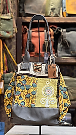 Old Cotton Kaliteli Organik Vintage Büyük Desenli Kadın Omuz Çantası Sancarlos bag 8145 XL