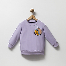 Kız Çocuk Smile Nakışlı Sweat Lila