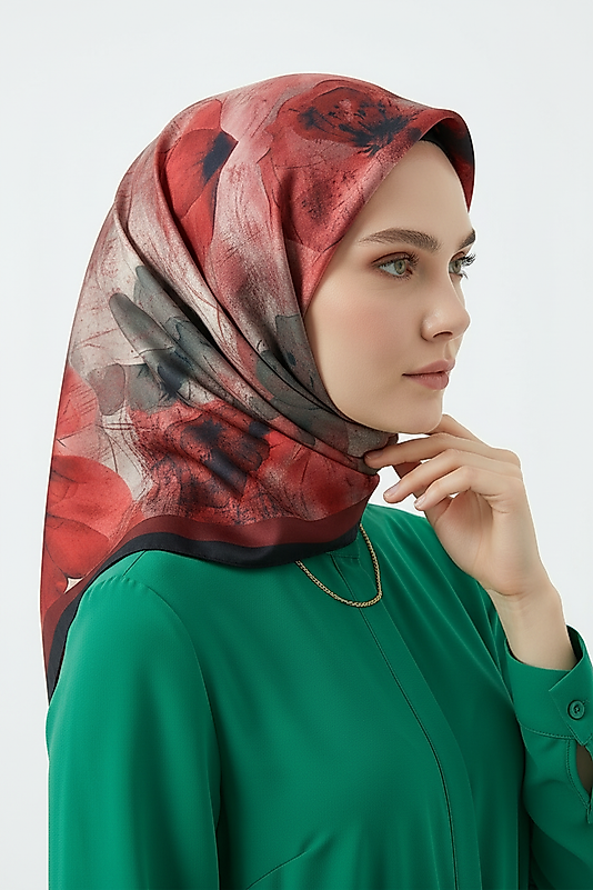 Spring Eşarp Pastel Çiçekli Desen Yeni