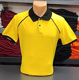 Yakalı T-Shirt Pamuk Penye 1.Kalite Kumaş Sarı ve Siyah  Renk