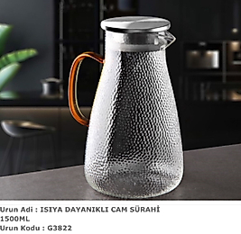 GÖNÜL BOROSİLİKAT SARI KULPLU SÜRAHİ 1500 ML