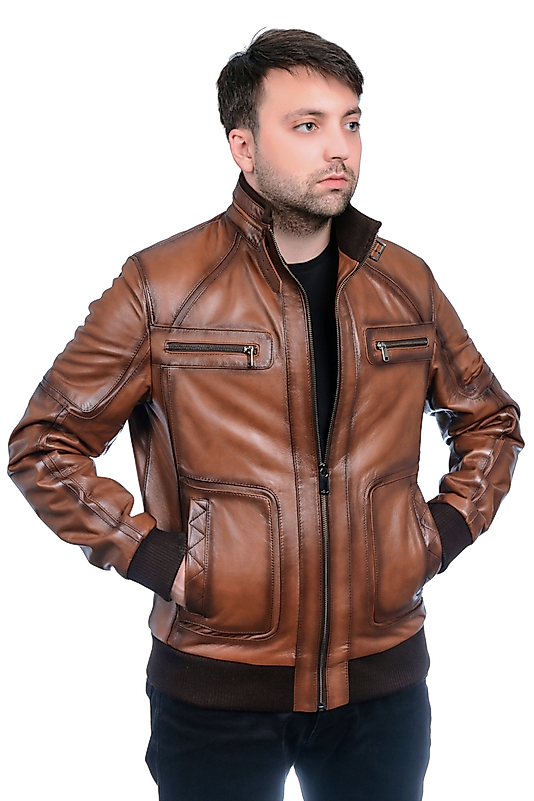 Asensio Hakiki Deri Erkek Taba Mont