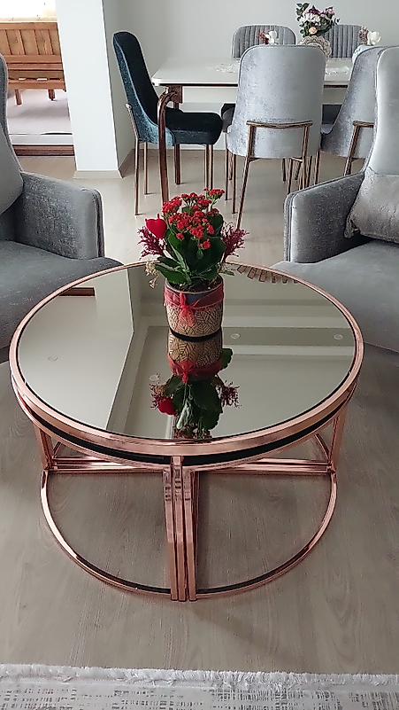 BAKIR YUVARLAK 4+1 KOMPLE BRONZ AYNA