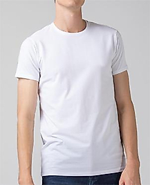 STAR Sıfır Yaka BEYAZ Pamuk Penye T-Shirt