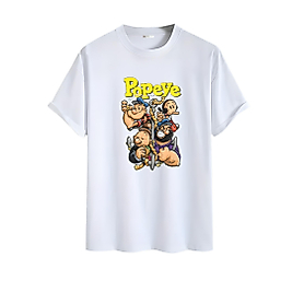 90'lar Çizgi Film Karakteri Temel Reis Popeye Baskılı Oversize Unisex Tişört