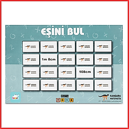 Kanguru Matematik Eşini Bul Oyunu-Ölçü Birimleri & Dönüşümleri-2-4 Oyuncu-İlkokul Müfredatına Uyumlu / 8-9 Yaş