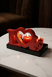 1 SET CONCEPT THREE LOVE CANDLE KIR ÇİÇEĞİ KOKULU MUMLU LOŞ AYDINLATMA ( SİYAH & KIRMIZI )