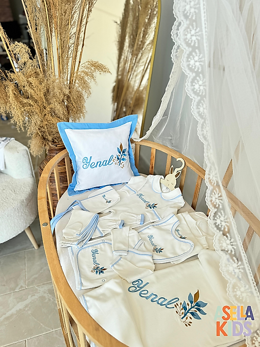Yenidoğan Set - Bebeğinizin İsmi Nakışlı