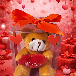 Hediyelik Peluş Kalpli Ayıcık