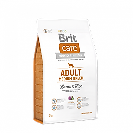 BRIT CARE ADULT MEDIUM BREED 3KG - (Kuzu ve Pirinç - Orta Irk Yetişkin Köpek Maması)