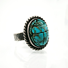 FİRUZE SCARAB CARVİNG YÜZÜK