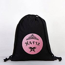 "Hafız"   Baskılı Ham Bez Sırt Çantası %100 Pamuk Krem