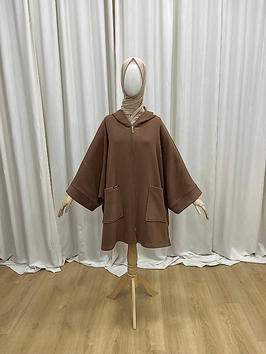 Yün kaşe ceket panço