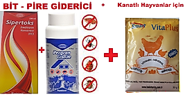 Tavuk Bit VE Piresi  Zararlılarına Karşı Set(Pergan 100 Ml  +Sipertoks 100 Ml) Ve Smart Vitaplus 100 gr