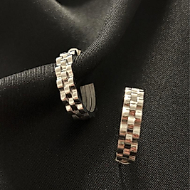 Kordon Model Halka Silver Çelik Küpe
