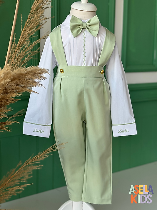 Erkek Çocuk Yeşil Salopet Takım