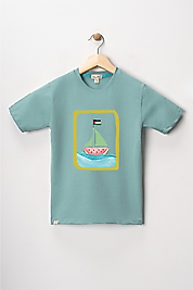 Erkek Çocuk Kısa Kollu Bisiklet Yaka "Sumud, Özgür Filistin" Baskılı Tişört Mevsimlik Pamuklu