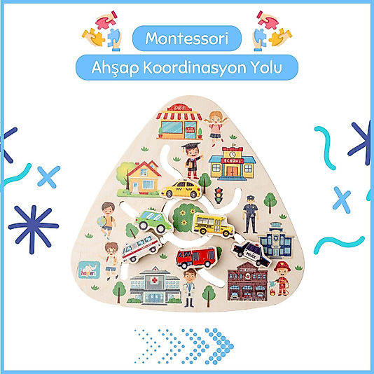 Montessori Ahşap Koordinasyon Oyunu Yolu
