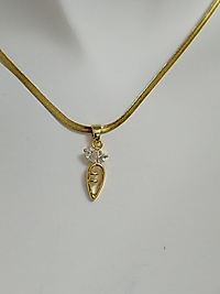 Zirkon Taşlı Gold Havuç Kolye İtalyan Zincir