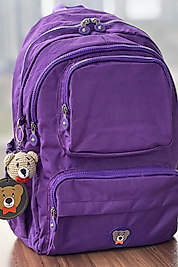 Nemo Bags MOR Sırt, Okul, 14 İnç Laptop, Seyahat Çantası Amigurumi Ayıcık Anahtarlık Hediyeli