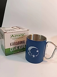 Orcamp Karabina Saplı Çelik Kupa Bardak Mavi