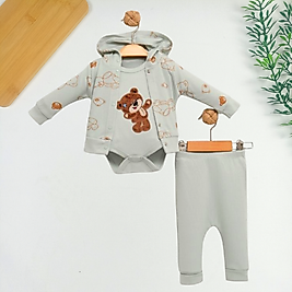 Teddy Bear Hırkalı 3 Parça Takım