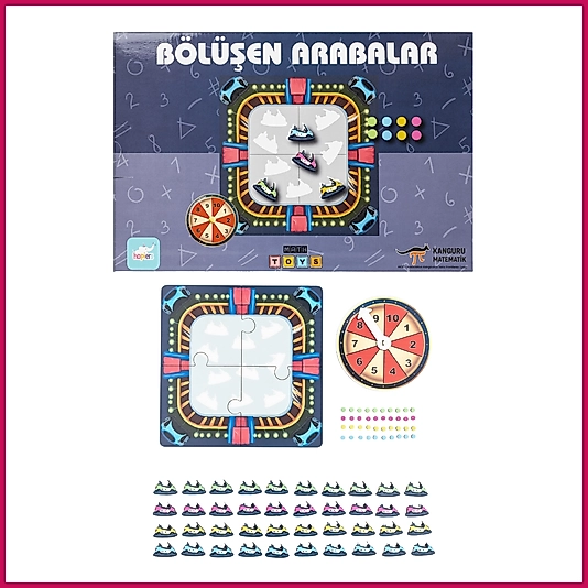 Kanguru Matematik Bölüşen Arabalar Oyunu  | Bölme İşlemi Öğrenme | 2-4 Oyuncu | İlkokul Müfredatına Uyumlu | 7-8 Yaş |