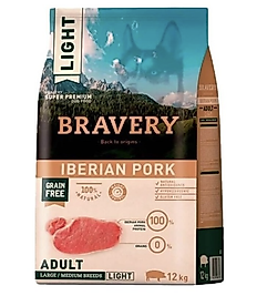 Bravery Iberian Pork Light 12 kg Orta ve Büyük Irk Yetişkin Köpek Maması