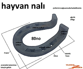 HAYVAN NALI 80NO AT NALI EŞŞEK BOĞA NALI KÜÇÜK EBAT NAZARLIK NAL