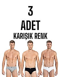 Gümüş Erkek Penye Slip Külot Karışık 3 lü Paket