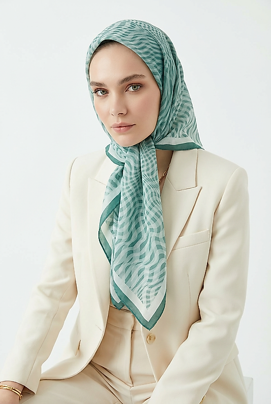 Spring Eşarp Çizgili Oval Çizgili Desen