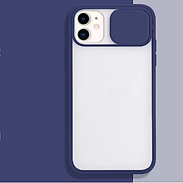 Oppo Reno 4 Lite Kamera Sürgülü Telefon Kılıfı Lacivert